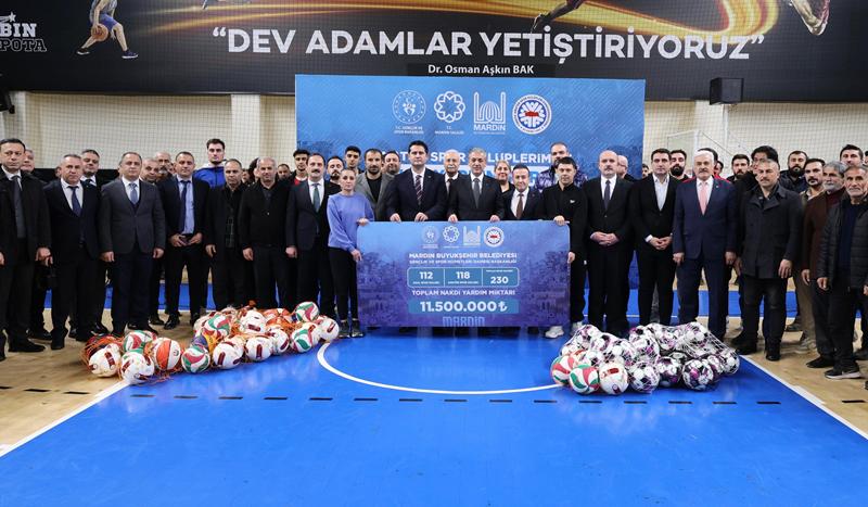 Mardin’de amatör ve okul spor kulüplerine 11,5 Milyon lira destek