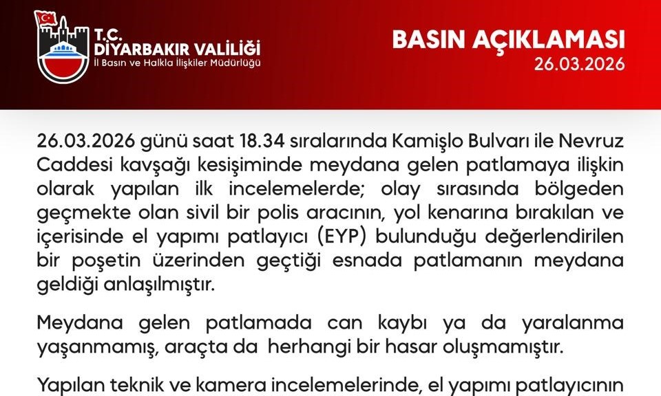 Diyarbakır’da Polis Aracının Geçişi Sırasında EYP Patladı