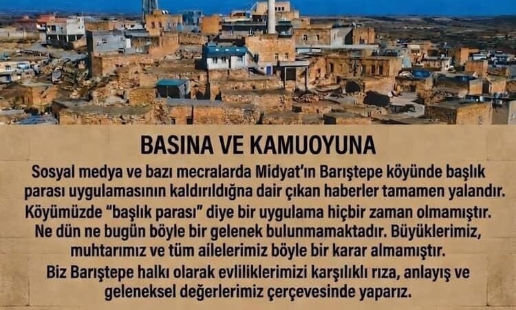 Mardin’de “Başlık Parası” İddialarına Mahalle Halkından Yalanlama