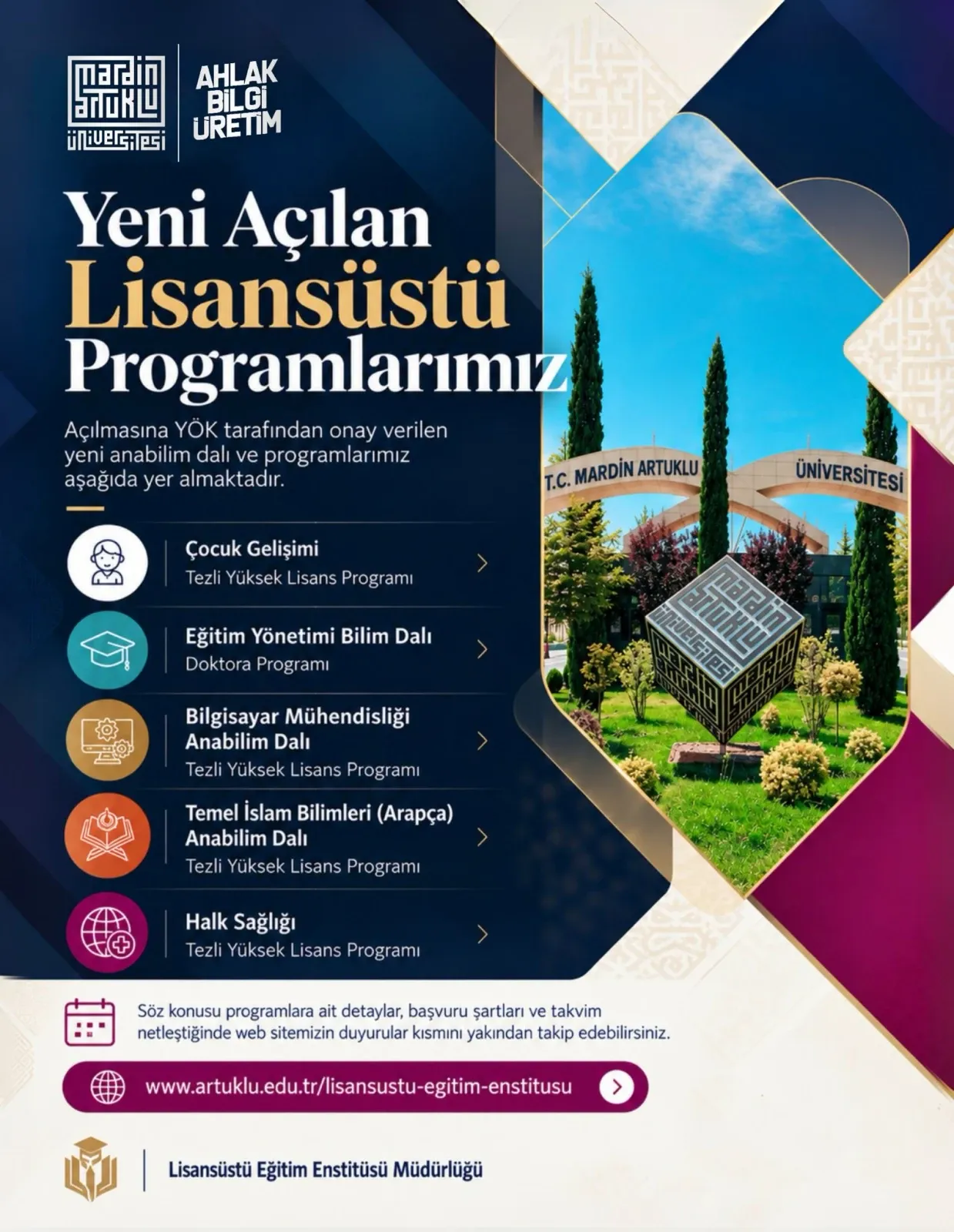 MAÜ 5 Yeni Lisansüstü Program Müjdesi!